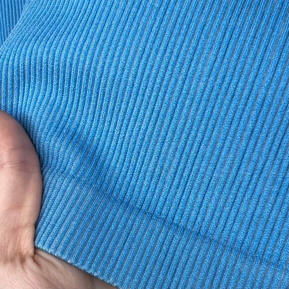 NWT Colsie Halter Brami in Blue Size Medium Women's Ribbed Longline Bralette - Picture 4 of 6